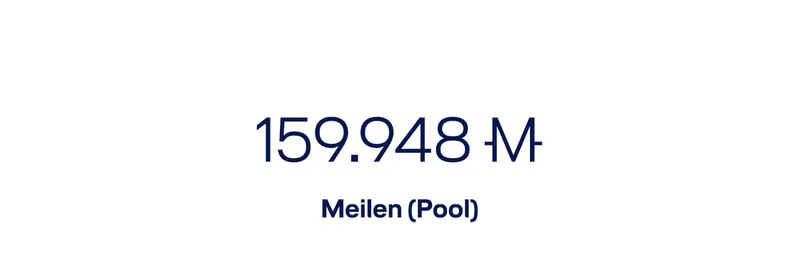 Miles & More Meilenpool mit 159.948 Meilen in der App