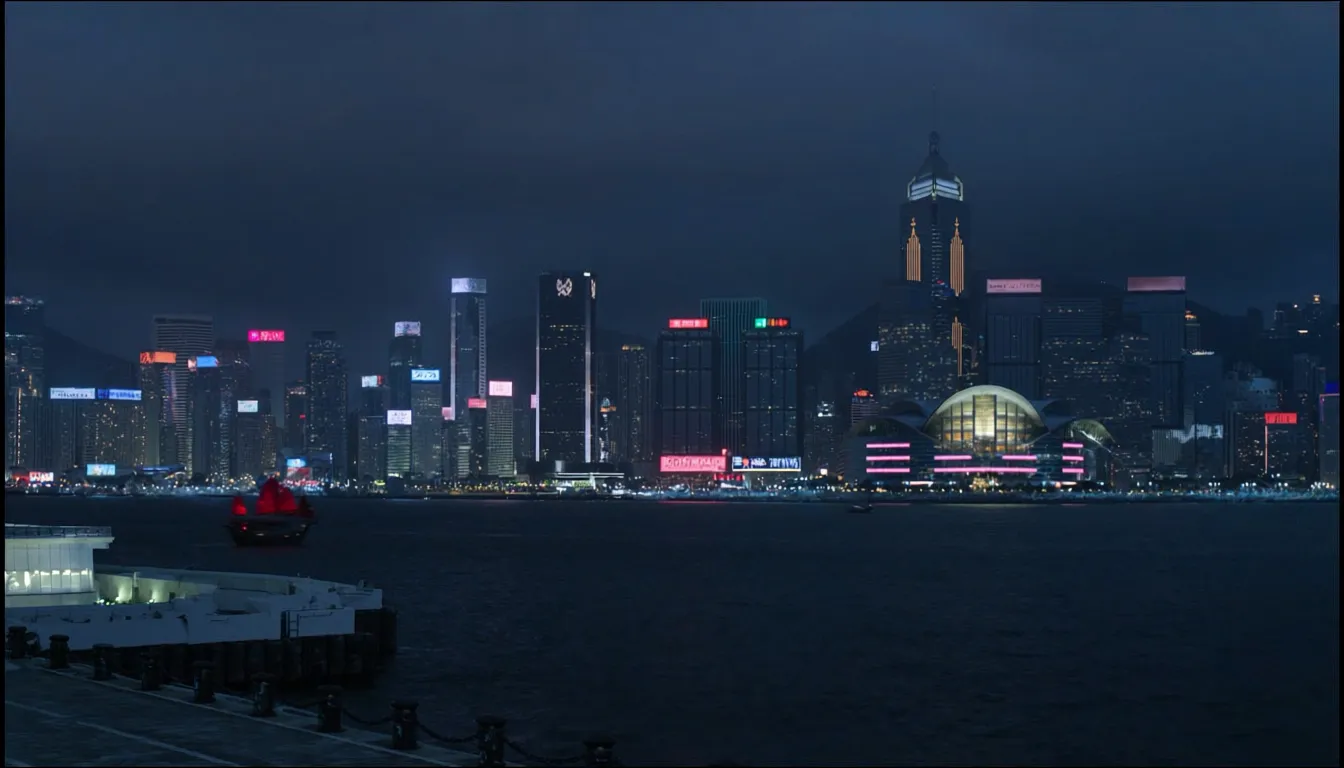 Hong Kong Victoria Harbor at night